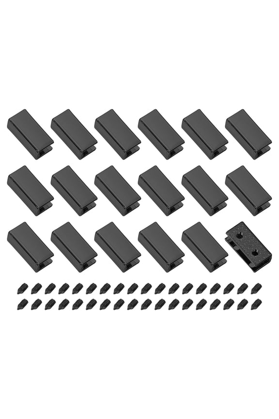 18Pack Metal Belt Buckle End Tips, 0.75" Wide Rectangle Webbing Zipper Tips with Screws, Metallic Black