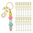 thumbnail image 1 of Uxcell 18Pcs Beadable Keychains, Metal DIY Beaded Keychain Making Kit with Lobster Hook for Crafts, Gold, 1 of 6