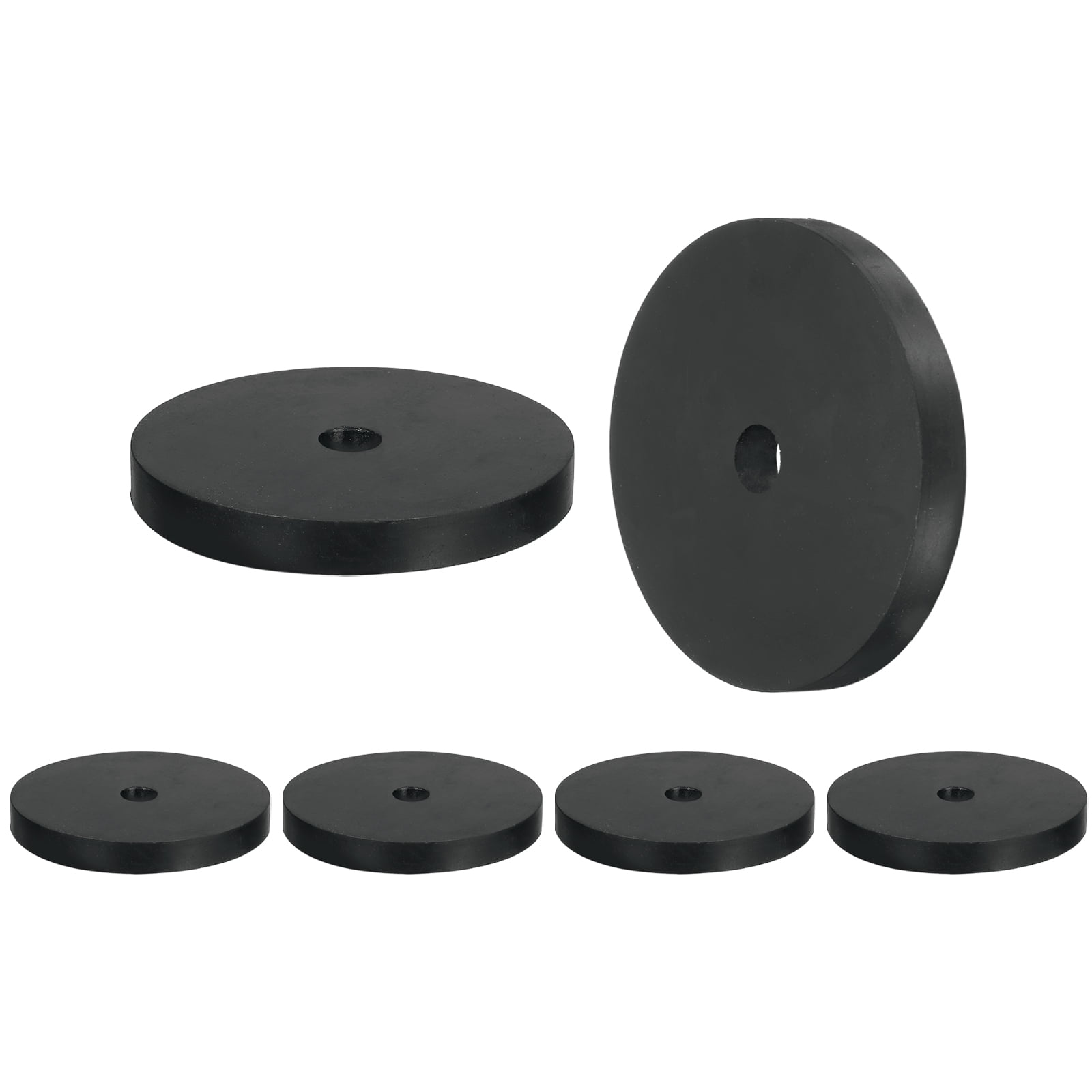 6 Pcs Multi Purpose Rubber Spacer, 12mm ODx80mm IDx10 mm Thickness Anti-Vibration Isolation for Home Cars(Black)