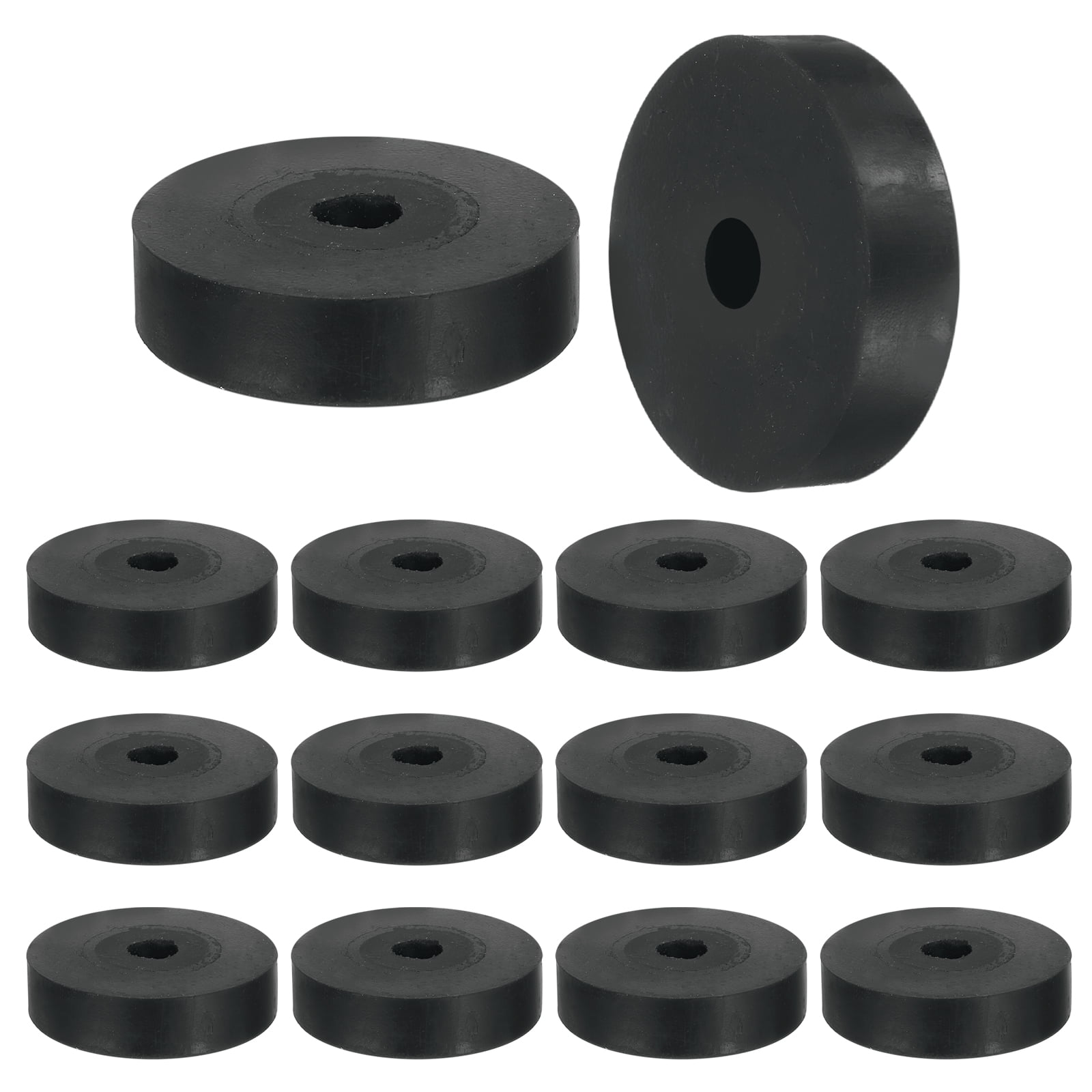 6 Pcs Multi Purpose Rubber Spacer, 12mm ODx60mm IDx15 mm Thickness Anti-Vibration Isolation for Home Cars(Black)