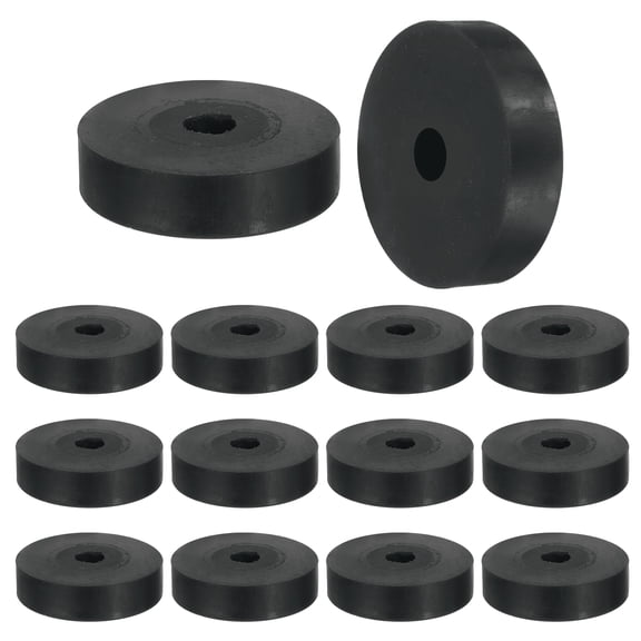 6 Pcs Multi Purpose Rubber Spacer, 12mm ODx60mm IDx15 mm Thickness Anti-Vibration Isolation for Home Cars(Black)