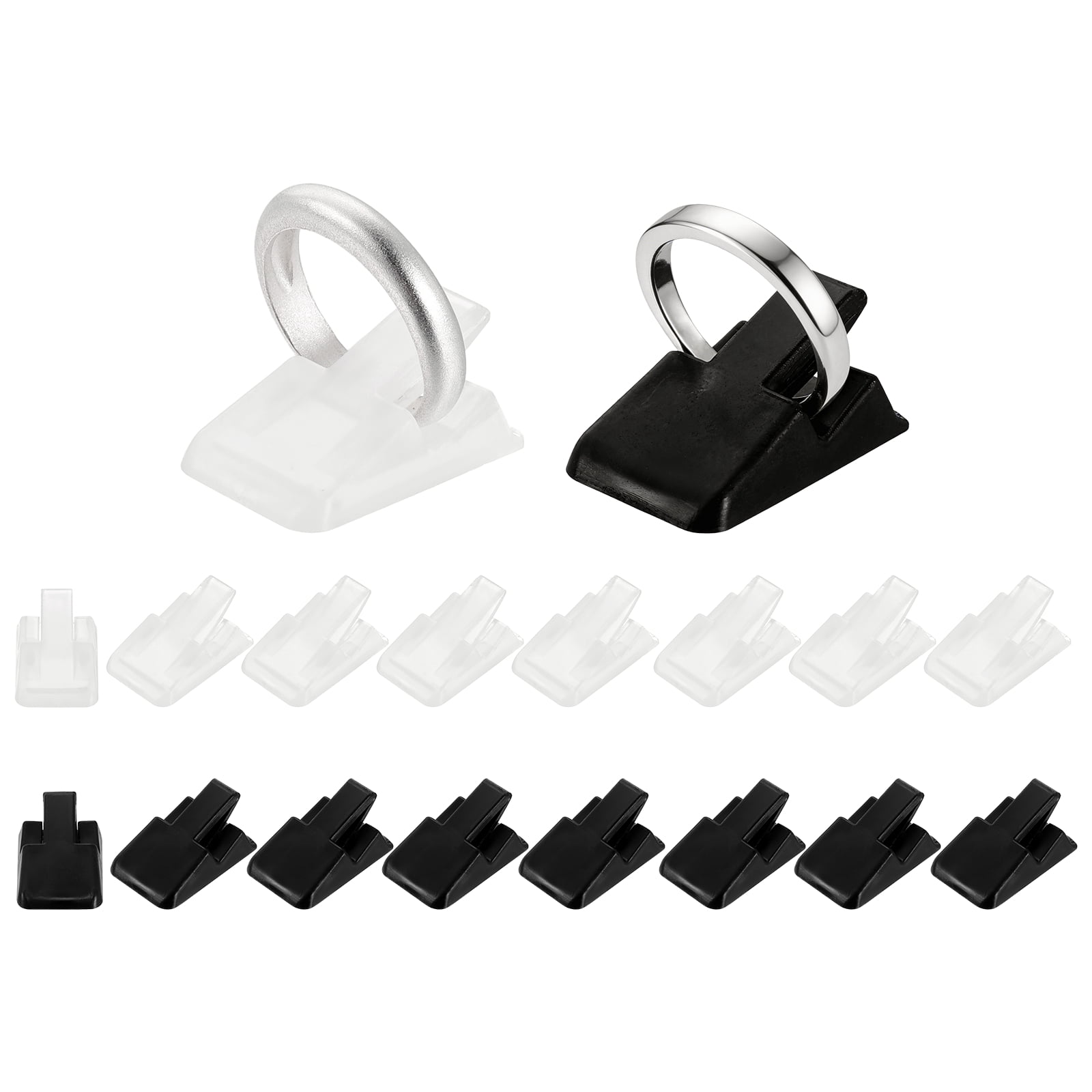 Uxcell 18Pcs Plastic Ring Display Clip, Small Jewelry Display Stand for ...