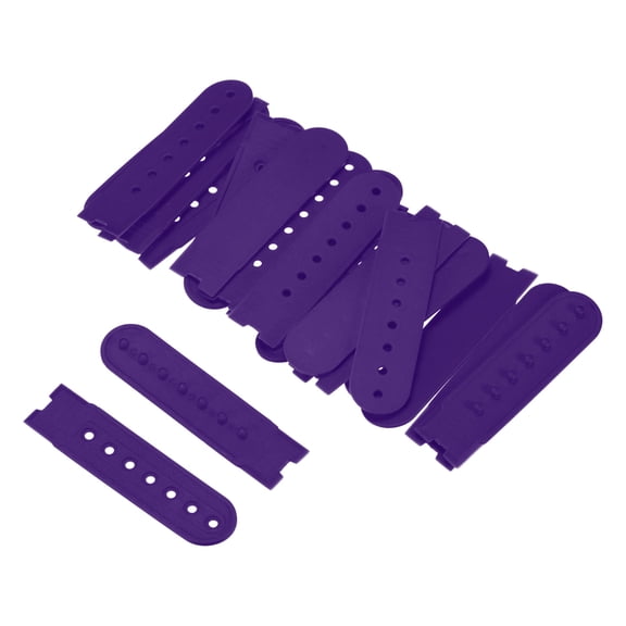 Uxcell 18Set Plastic Snapback Strap Cover with 7 Holes Caps Replacement Fastener Buckle for Caps [Purple]