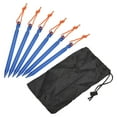 thumbnail image 1 of Uxcell 18cm Y-Beam Aluminum Tent Stakes with Pull Rope Kit 6Pcs and a Storage Bag, Dark Blue 1 Set, 1 of 7