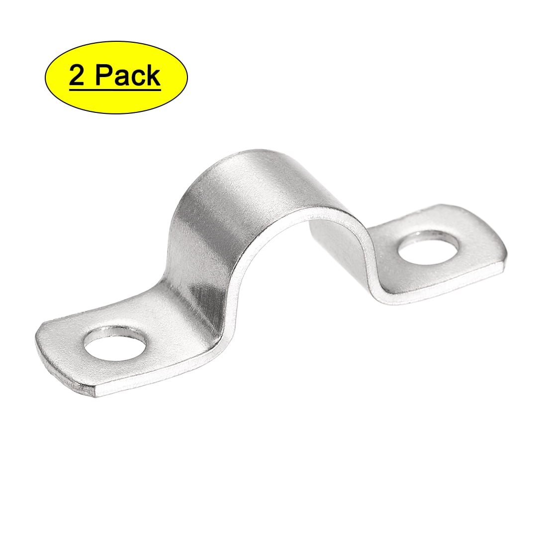 Uxcell 18mm(0.7") 304 Stainless Steel 2 Holes Rigid Pipe Strap Tension ...