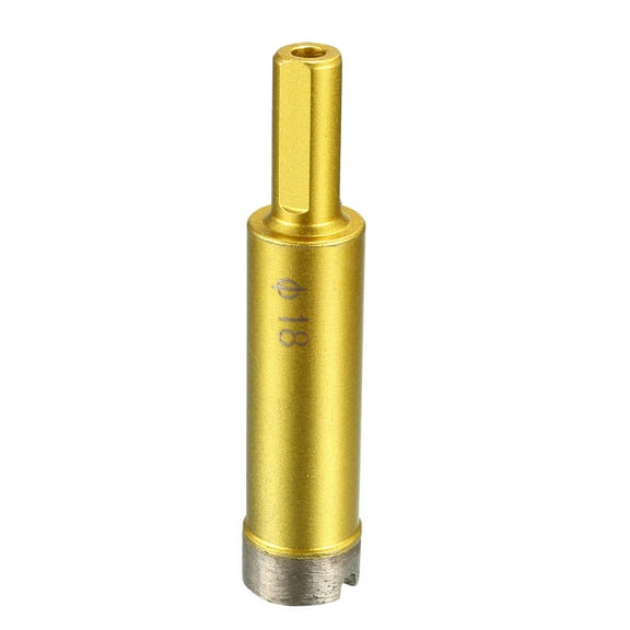 Uxcell 18mm Dry/Wet Sintered Diamond Core Drill Bits for Concrete Stone Gold Tone