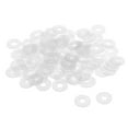 thumbnail image 1 of Uxcell 18mm O.D. 0.9mm Thick Nylon Flat Washers for M6 Screw Bolt, 100 Count, 1 of 6