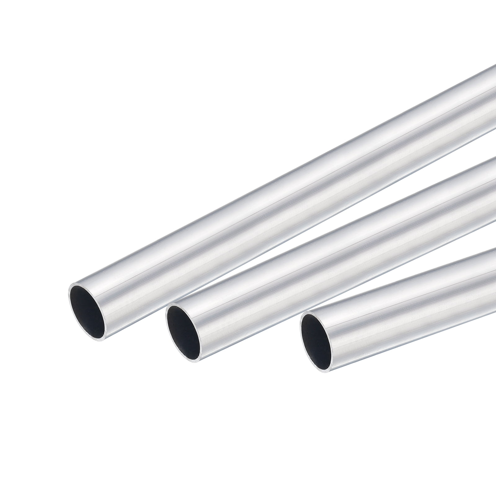 Uxcell 3-Pack 6063 Aluminum Round Tubes, 21mm OD 18mm ID X 300mm Length - Seamless Straight Tubing For DIY, Crafts, Framing