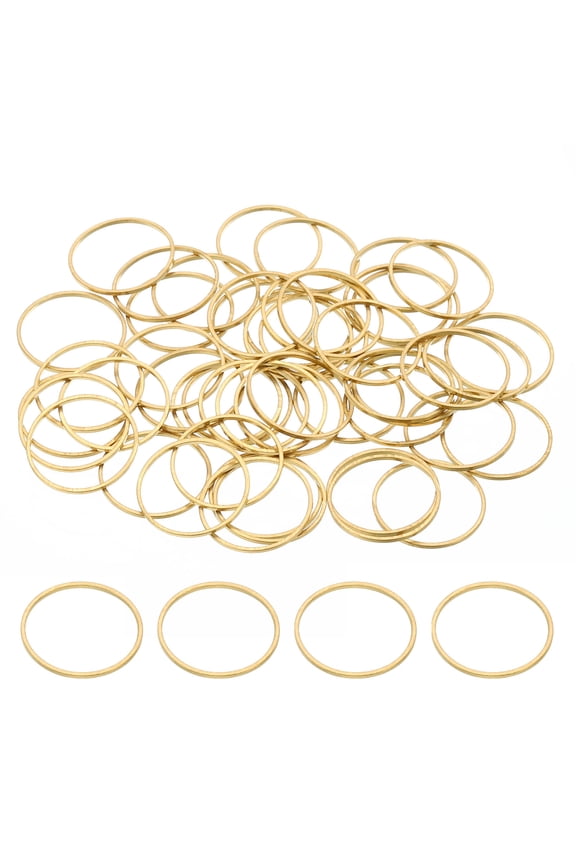 18mm OD x 16.5mm ID Earring Beading Hoop, 50Pcs Solid Copper Beading Finding Ring