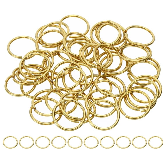 Uxcell 18mm Open Jump Rings, 50Pcs Solid Copper Round Ring Charm Loops Connectors, Copper