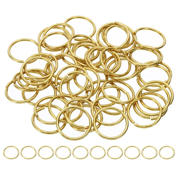 Uxcell 18mm Open Jump Rings, 50Pcs Solid Copper Round Ring Charm Loops Connectors, Copper