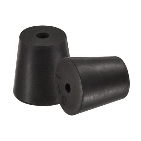Uxcell 18mm to 24mm w Hole Rubber Tapered Plug for Lab Home Black 5 Pack