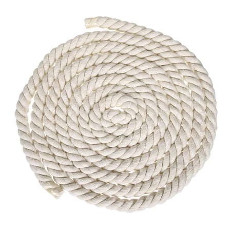 Uxcell 0.71" x 14.8 Feet Beige Cotton Rope 3 Strand for DIY Wall Hanging Knotting