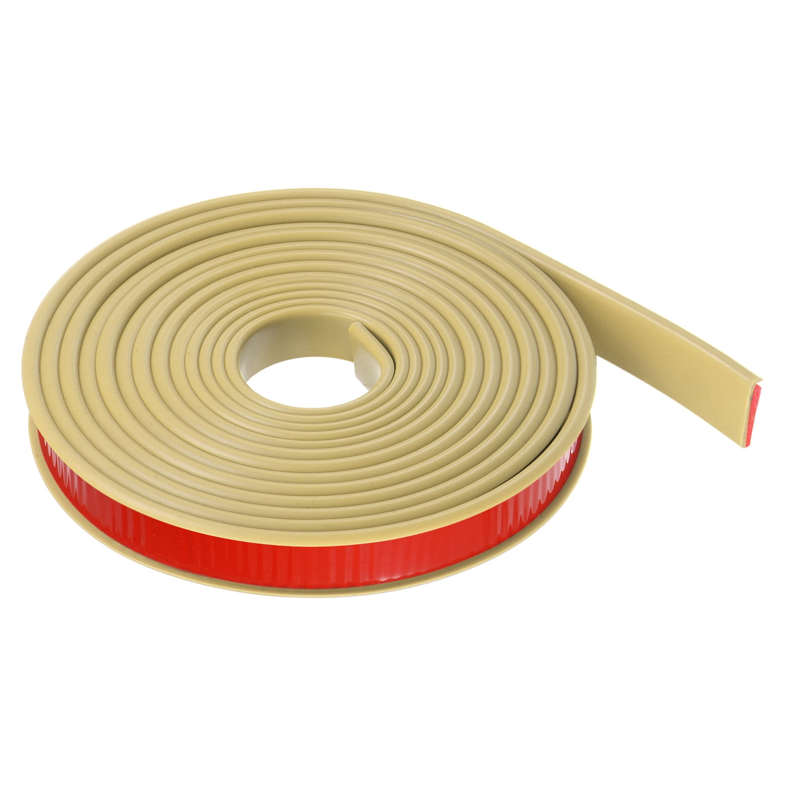 Uxcell 18mm x 5000mm Flexible TPE Self Adhesive U-Shape Veneer Edging Edge Banding Beige