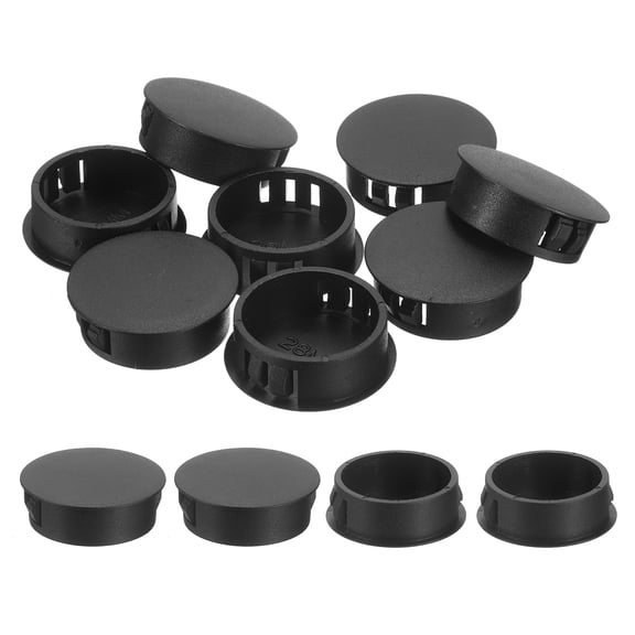 Uxcell 18pack 28mm(1-1/8") Nylon Hole Plugs, Flush Type Panel Round Snap In Fastener Knockout Plugs, Black