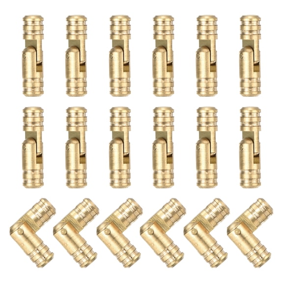 Uxcell 18pack Invisible Brass Barrel Hinge, 19x5mm Concealed Hinges, Folding Support Cylindrical Hidden Barrel Hinge