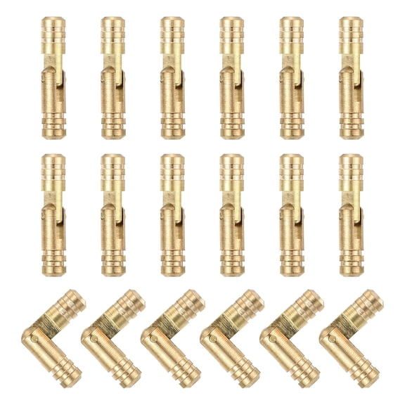 Uxcell 18pack Invisible Brass Barrel Hinge, 25x5mm Concealed Hinges, Folding Support Cylindrical Hidden Barrel Hinge