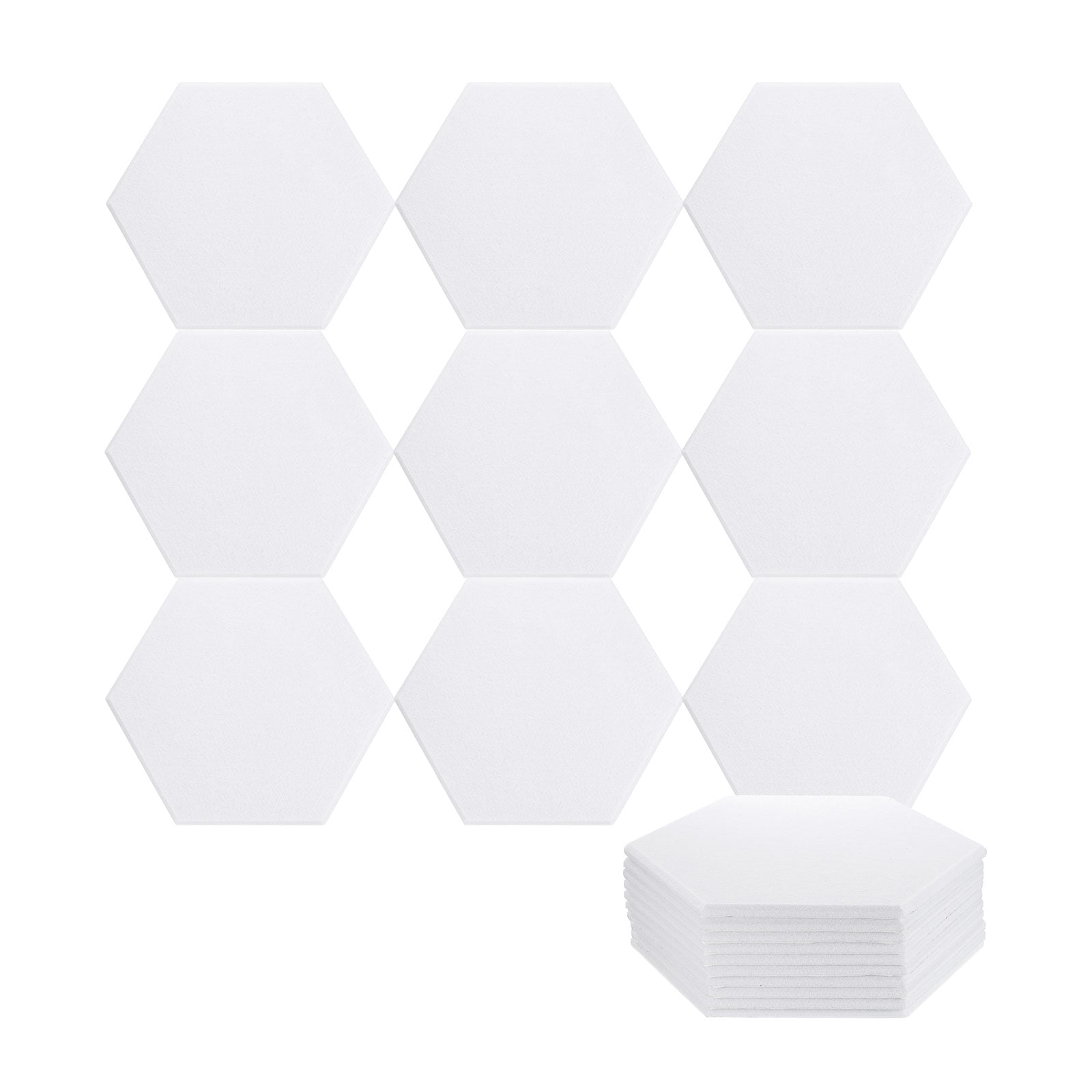 Uxcell 18pcs Acoustic Panels 10.2" x 11.8" x 0.3" Hexagon Self Adhesive Sound Proof Wall Panels High Density Sound Deadening Foam Panel for Home Office Recording Room Studio, White