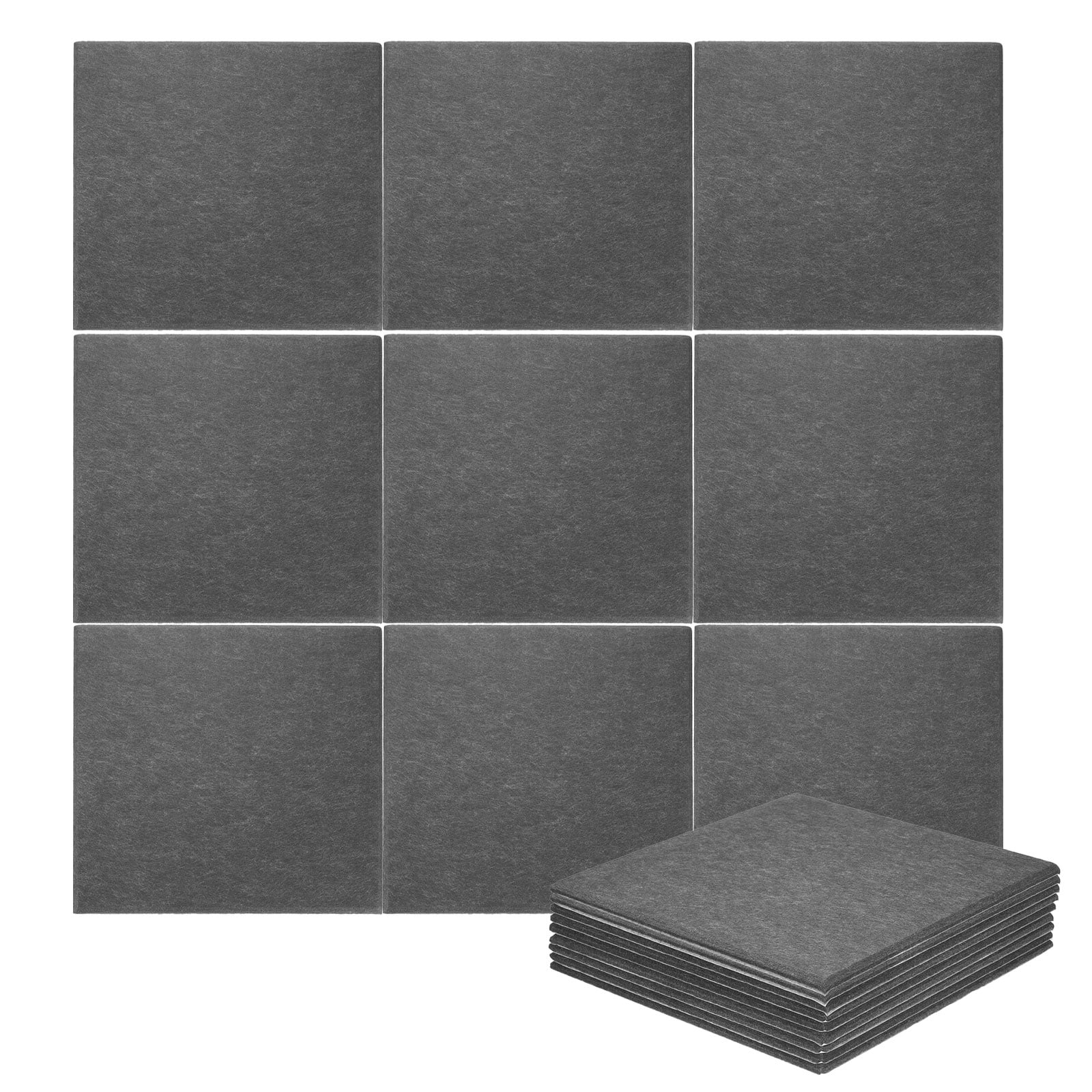 Uxcell 18pcs Acoustic Panels 11.8" x 11.8" x 0.3" Square Self Adhesive Sound Proof Wall Panels High Density Sound Deadening Foam Panel for Home Office Recording Room Studio, Cement Gray