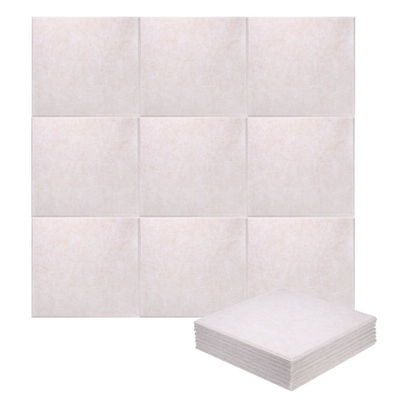 Uxcell 18pcs Acoustic Panels 11.8" x 11.8" x 0.3" Square Self Adhesive Sound Proof Wall Panels High Density Sound Deadening Foam Panel for Home Office Recording Room Studio, Beige