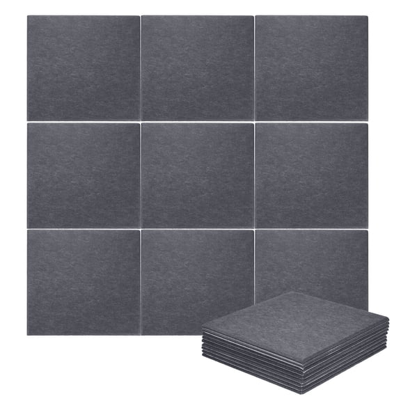 Uxcell 18pcs Acoustic Panels 11.8" x 11.8" x 0.3" Square Self Adhesive Sound Proof Wall Panels High Density Sound Deadening Foam Panel for Home Office Recording Room Studio, Dark Grey