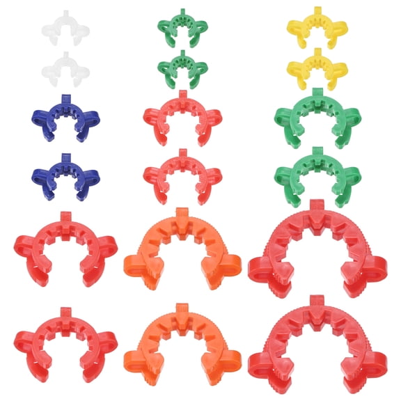 Uxcell 18pcs Lab Joint Clip Plastic for 9 Size Ground Joint Lab Multicolor