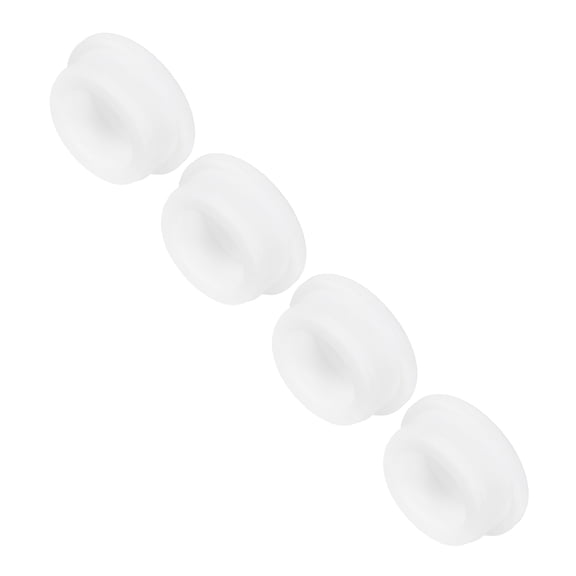 4Pcs T-Shaped Silicone Plugs 34.8mm 1-3/8 Inch Dia Snap in Plug Hole Seal Cover Round Rubber Stopper for Kitchen Rubber Bulkheads Waterproof Sealing Plugs White