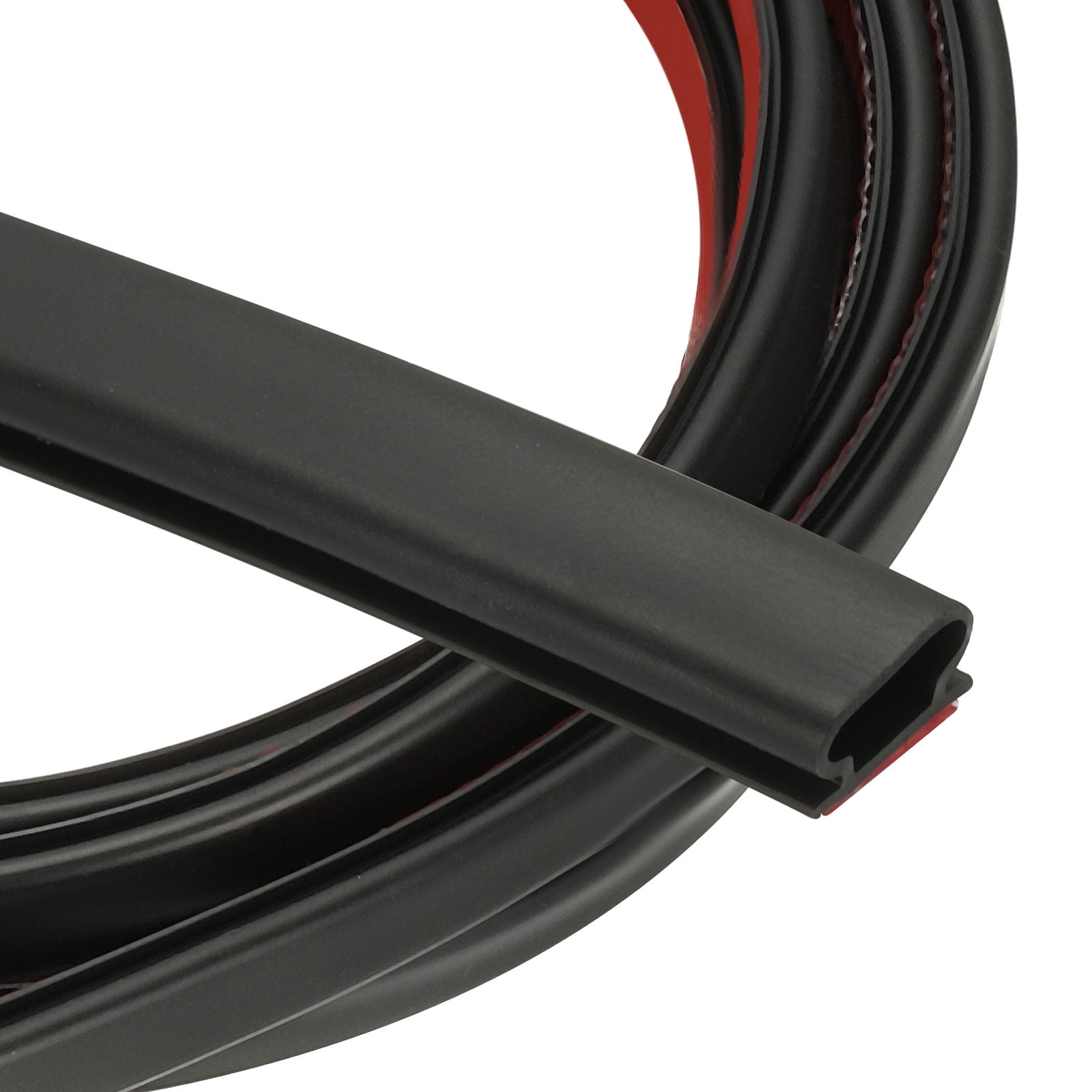Uxcell 19.6 Ft D Shape Rubber Weather Stripping Door Seal Strip,  Black/Red