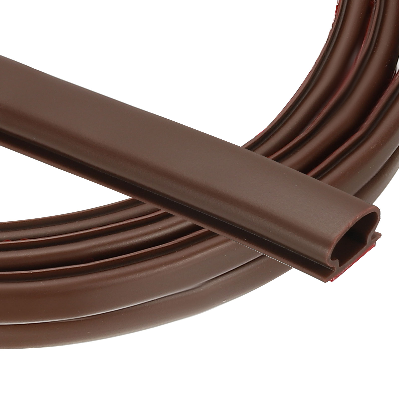 Uxcell 19.6 Ft D Shape Rubber Weather Stripping Door Seal Strip,  Brown/Red