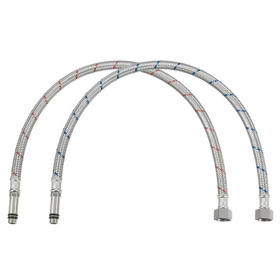 Uxcell 19.69" Faucet Supply Line Connector, G3/8 Female x M10 Male Braided 304 Stainless Steel Water Supply Hose, 2 Pack
