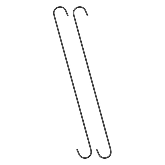 Uxcell 19.69'' S Hanging Hooks Extra Long Hanger Carbon Steel Black 2Pcs