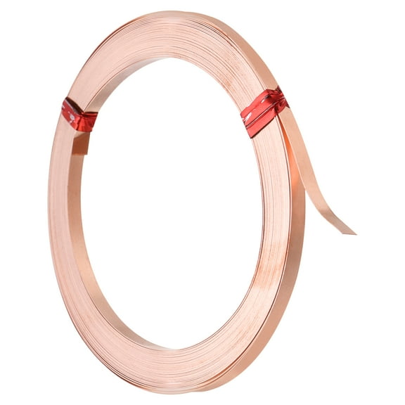Uxcell 1 Roll Wire Flat Jewelry Wire Wide Bendable Beading Wire for Furniture 32 Ga 19.7 Feet x 3mm Pure Copper