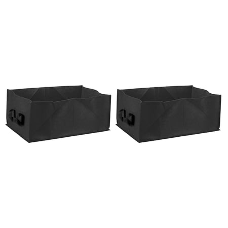 Uxcell 19.7"x11.8"x7.9" Fabric Plant Grow Bags Container Pots with Handles, Black 2 Pack