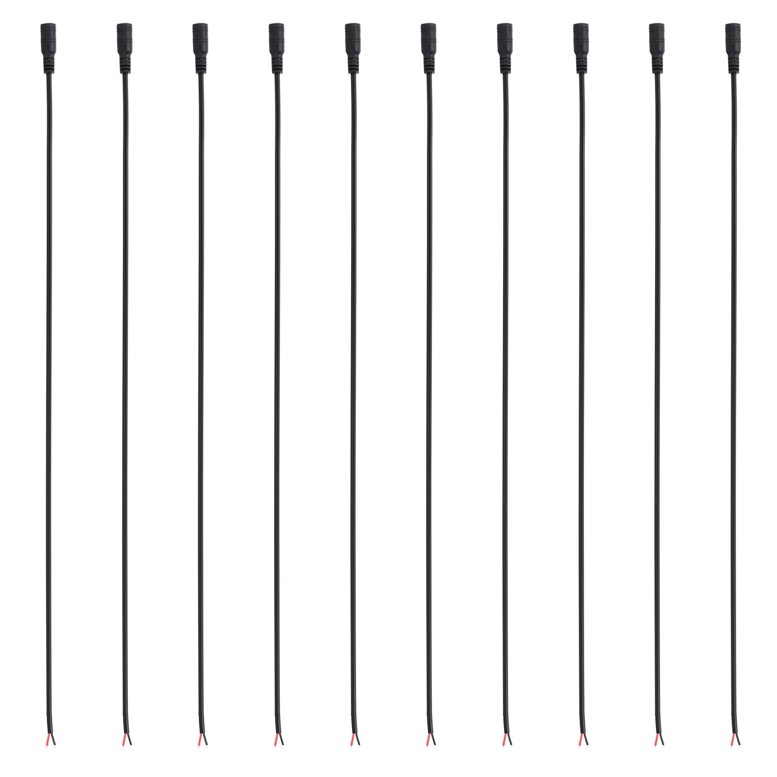Uxcell 19 Inch DC Power Cable, 20 Pcs 5.5mm x 2.1mm Barrel Plug Socket ...