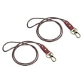 thumbnail image 1 of Uxcell 19 Inch Leather Lanyard Leather Rope Wristlet Bracelet Keychain Wrist Strap Dark Red 2 Pack, 1 of 5