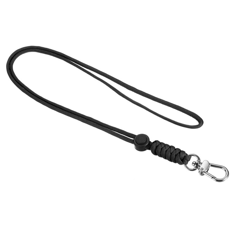 Uxcell 19 inch Paracord Lanyard Clasp Necklace Cord Badge Holder Strap, Black