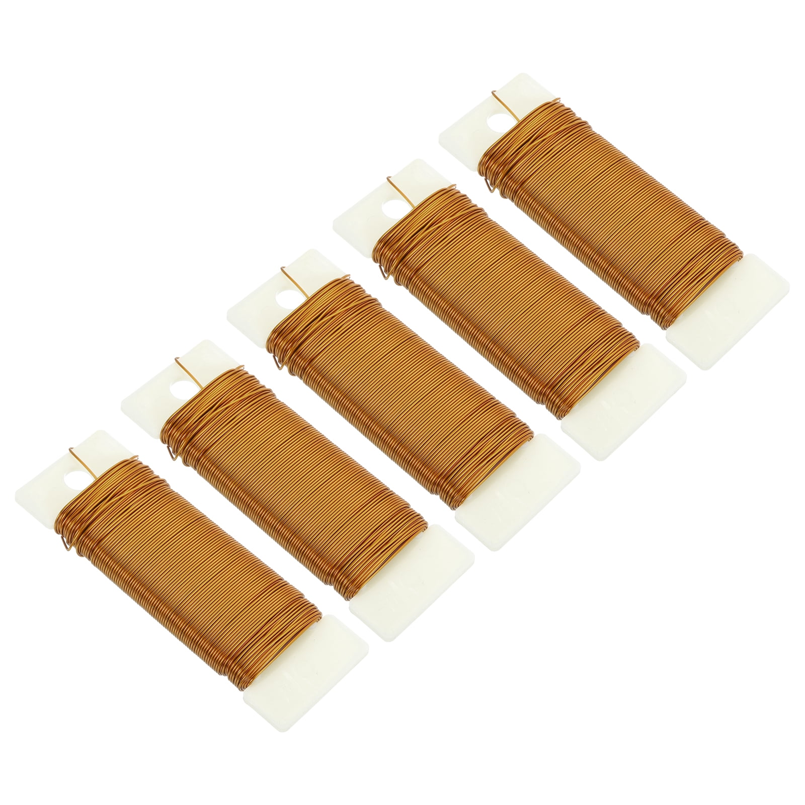 Uxcell 190 Yards/575 Feet Metal Floral Wire Gold Tone 0.7mm Flexible Paddle Thin Floral Wires for Craft