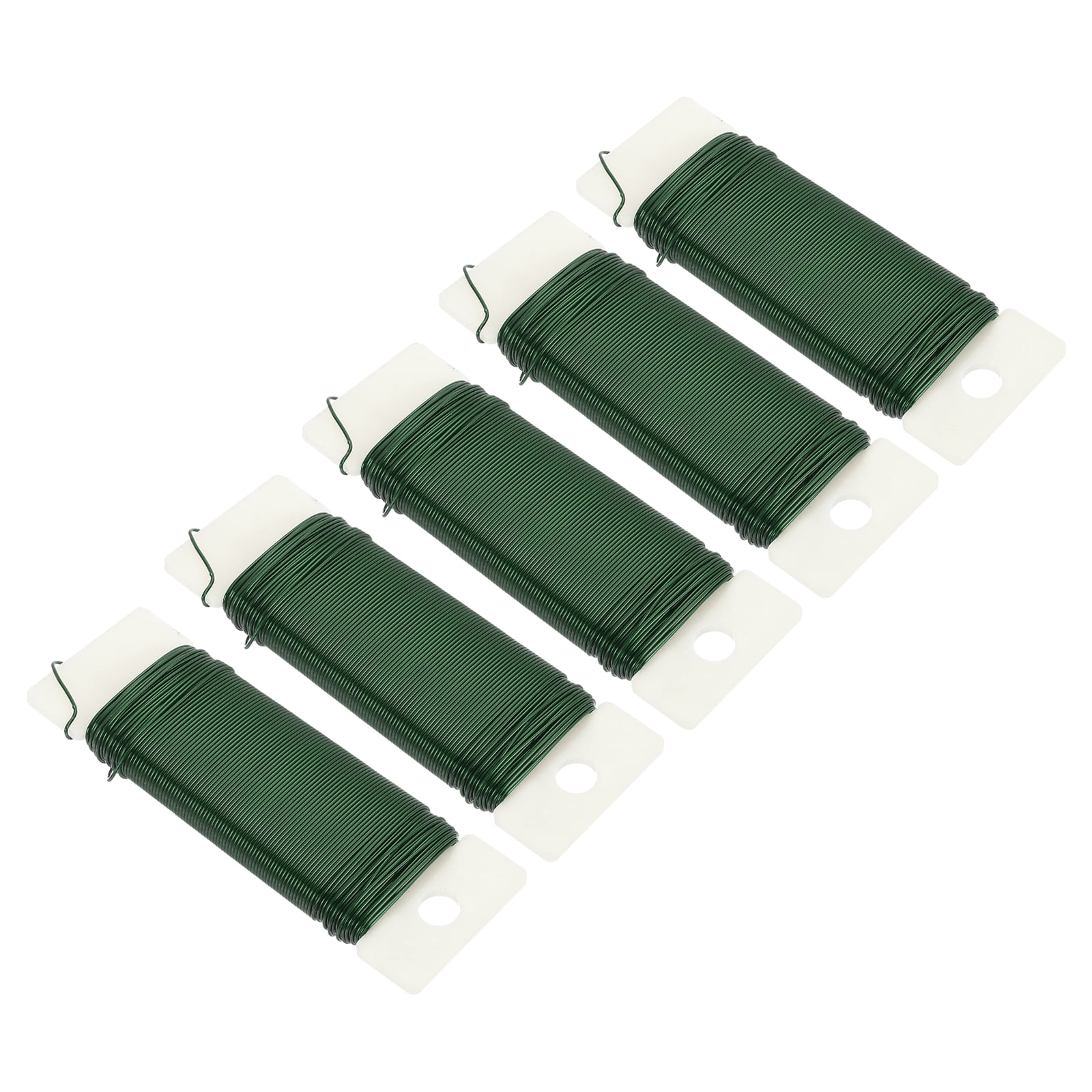 Uxcell 190 Yards/575 Feet Metal Floral Wire Green 0.7mm Flexible Paddle Thin Floral Wires for Craft