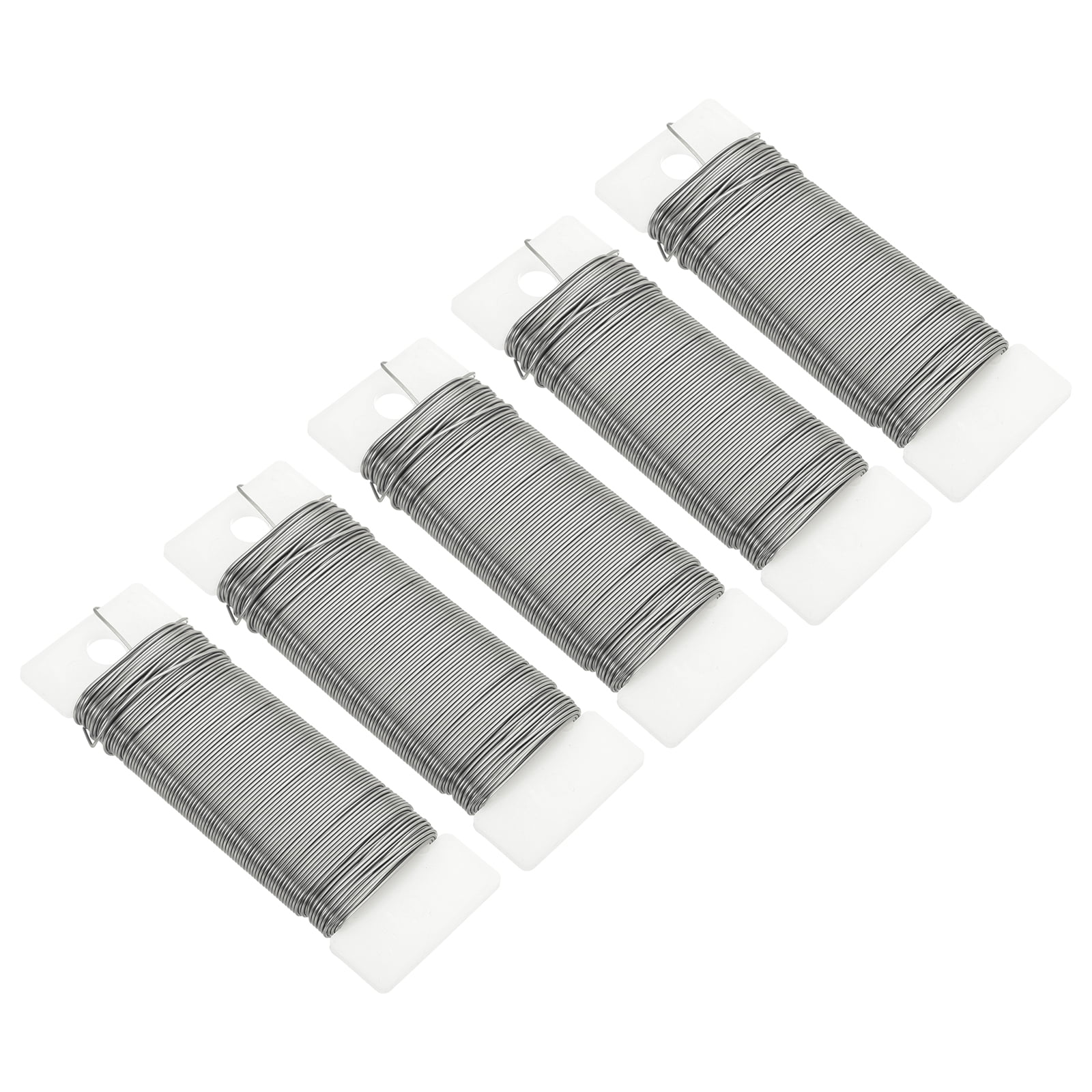 Uxcell 190 Yards/575 Feet Metal Floral Wire Silver Tone 0.7mm Flexible Paddle Thin Floral Wires for Craft