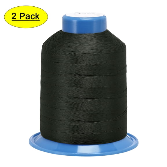 Uxcell 1968 Yards 150D/0.25mm Extra Strong Bonded Polyester Threads (Dark Green, 2 Pack)