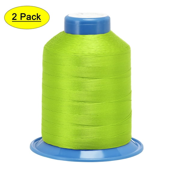 Uxcell 1968 Yards 150D/0.25mm Extra Strong Bonded Polyester Threads (Lime, 2 Pack)