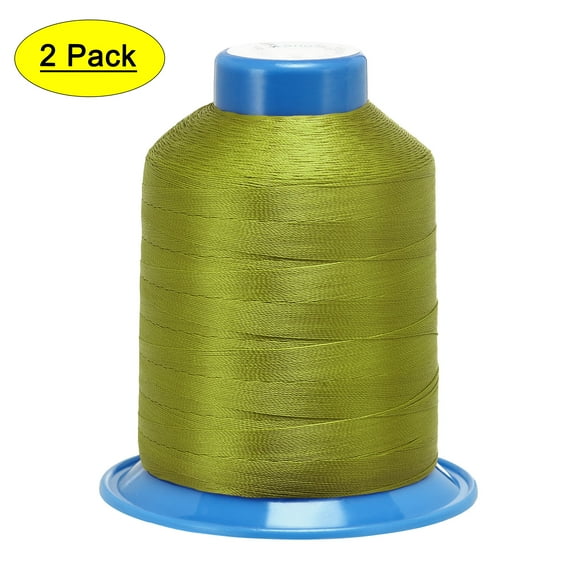 Uxcell 1968 Yards 150D/0.25mm Extra Strong Bonded Polyester Threads (Olive, 2 Pack)