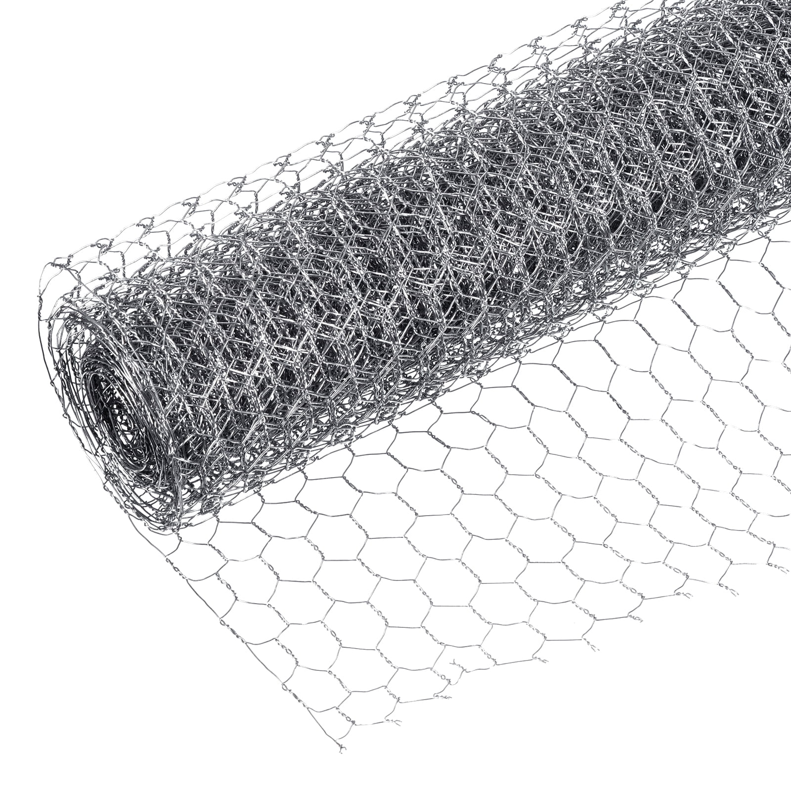 Uxcell 197" x 16" Chicken Wire Net Floral Wire Netting Hexagonal Mesh Galvanized Iron, Silver