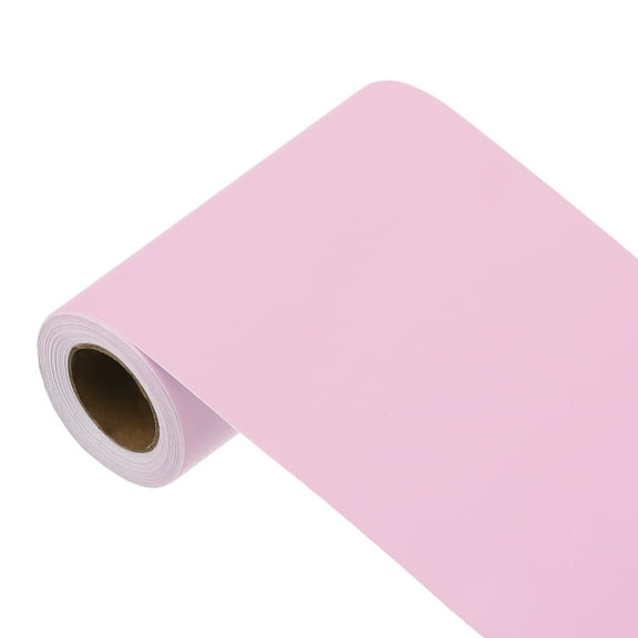 Uxcell 197"x3.9" Soft Pink Wallpaper, Peel and Stick Wallpaper, Pink Contact Paper Solid Color Vinyl Self-Adhesive Wall Paper Decorative for Wall Covering