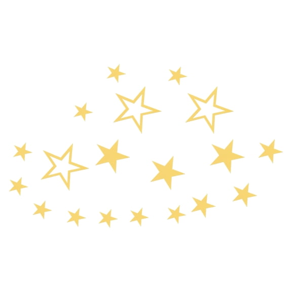 Uxcell 19Pcs in 1Set Acrylic Self Adhesive Star Mirror Wall Sticker Decals, Dark Gold