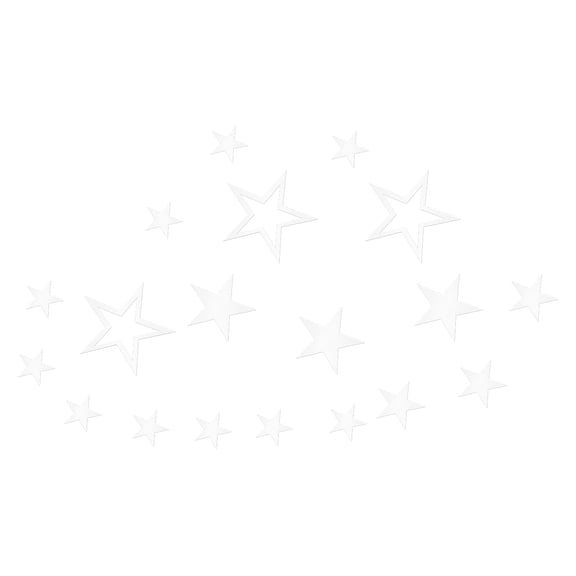 Uxcell 19Pcs in 1Set Acrylic Self Adhesive Star Mirror Wall Sticker Decals, Silver