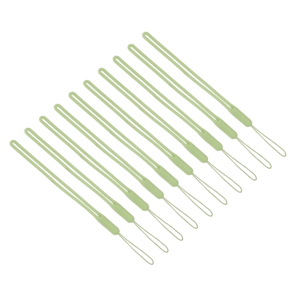 Uxcell 19cm Silicone Wrist Strap Lanyards, 10 Pcs Short Soft Lanyard Wristlet String Badge Lanyard, Green