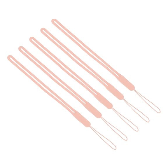 Uxcell 19cm Silicone Wrist Strap Lanyards, 5 Pcs Short Soft Lanyard Wristlet String Badge Lanyard, Pink