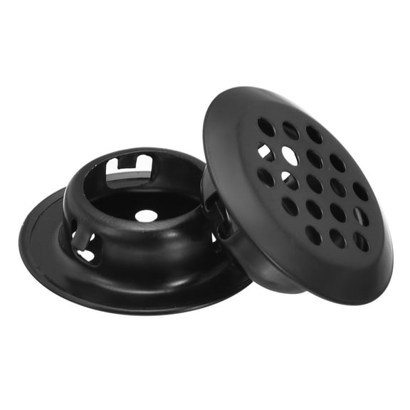 Uxcell 19mm(3/4") Circular Soffit Vent, 18pcs Stainless Steel Round Air Vents for Kitchen Bathroom Cabinet, Black