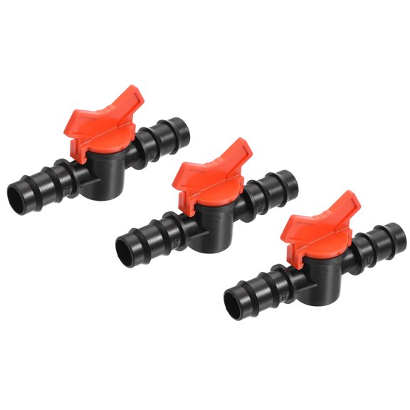Uxcell 19mm Barb Connector Shut Off Switch Ball Valve Plastic for Irrigation 3 Pack